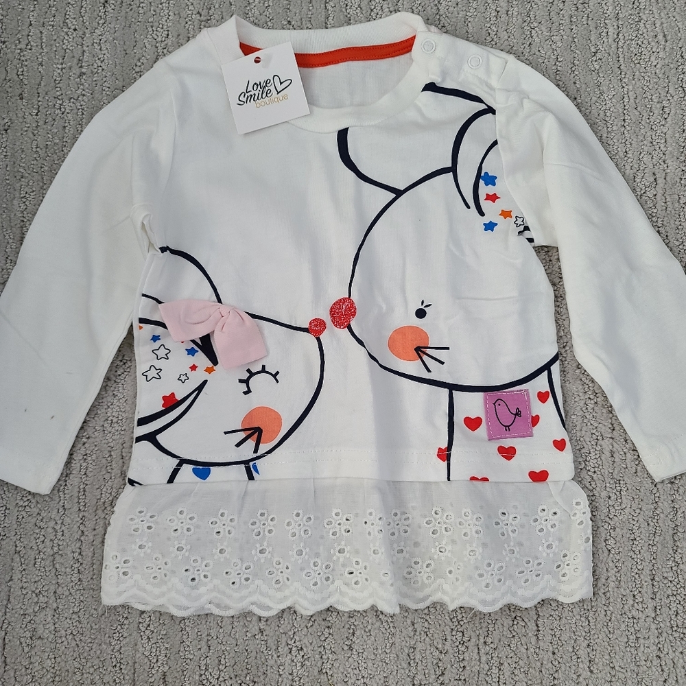 Cute mouse cartoon blouse for girls this spring